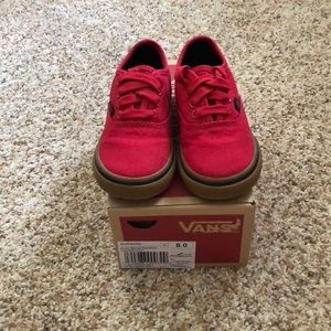 Vans authentic (gum) racing red/black size 8